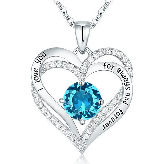 Birthstone Love Pendant Necklace